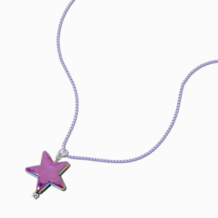 Collier &agrave; pendentif &eacute;toile violet,