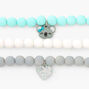 Claire&#39;s Club Koala Heart Beaded Stretch Bracelets - 3 Pack,
