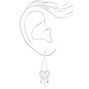 Silver 2.5&quot; Heart Dreamcatcher Drop Earrings,