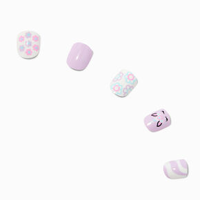 Claire&#39;s Club Purple Unicorn Press On Vegan Faux Nail Set - 10 Pack,