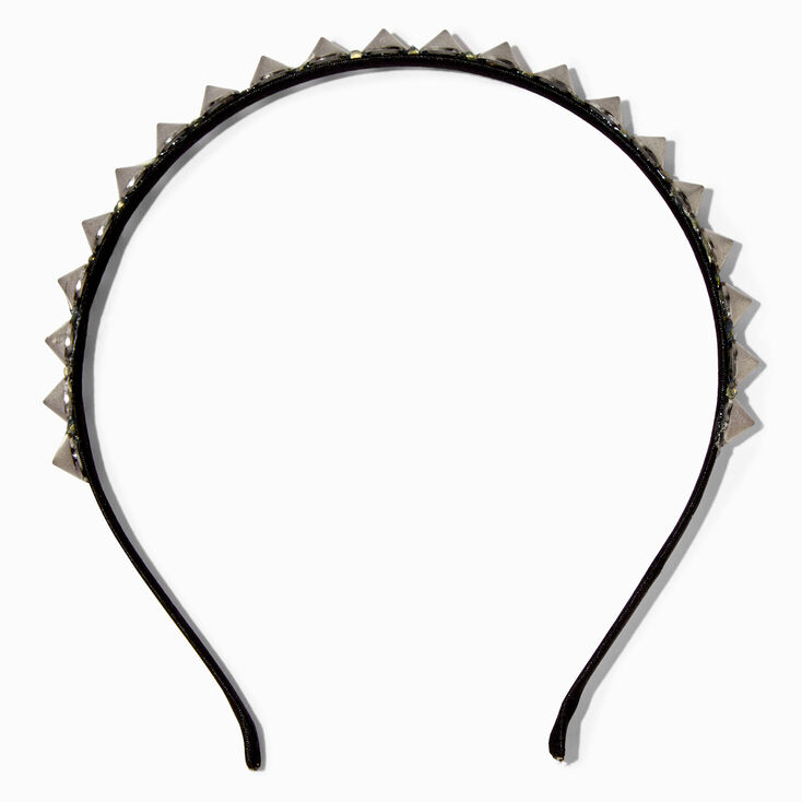 Silver Spiked Thin Headband,