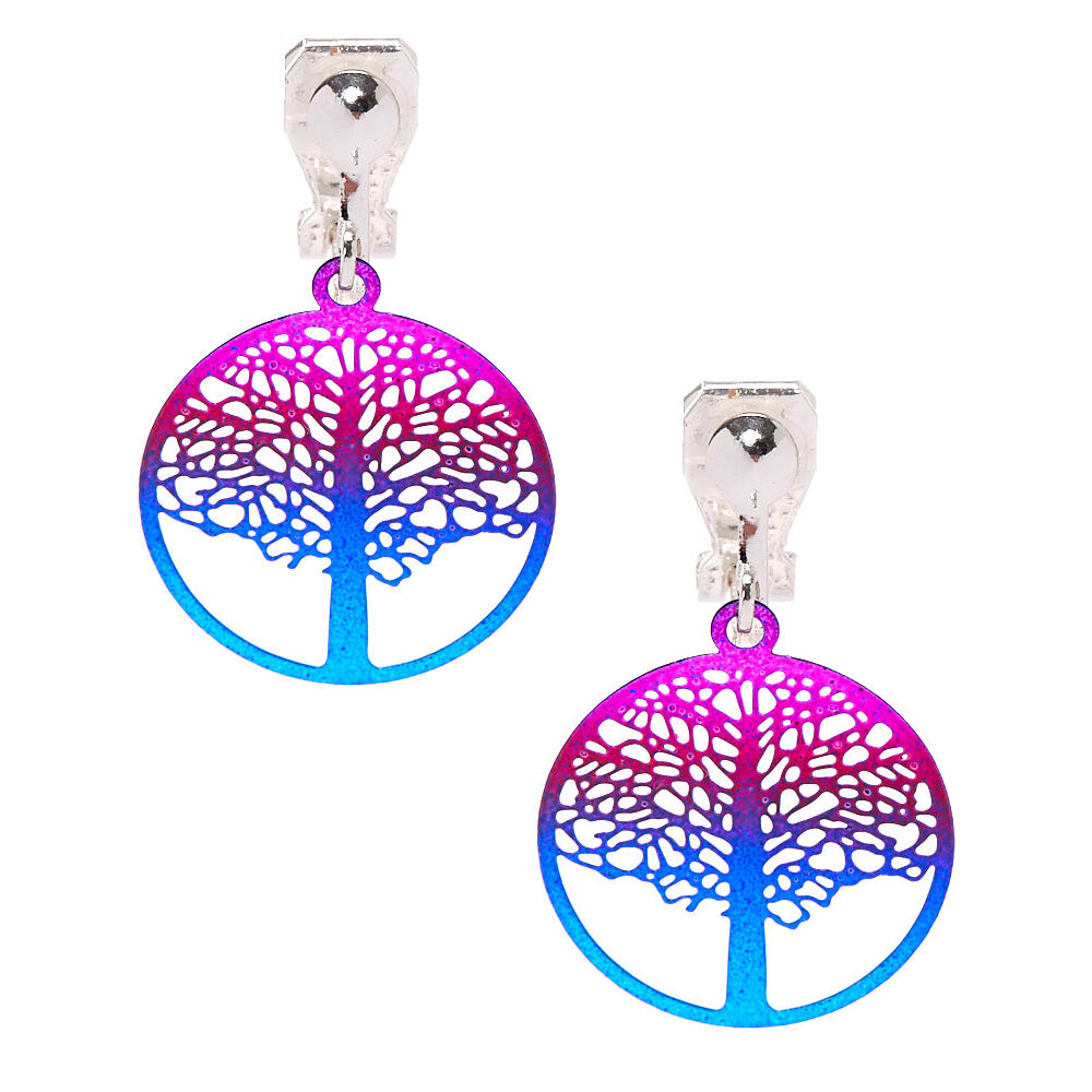 Pendantes à clip arbre de vie effet dégradé 2,5 cm,