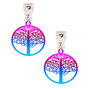 1&quot; Ombre Tree of Life Clip On Drop Earrings,