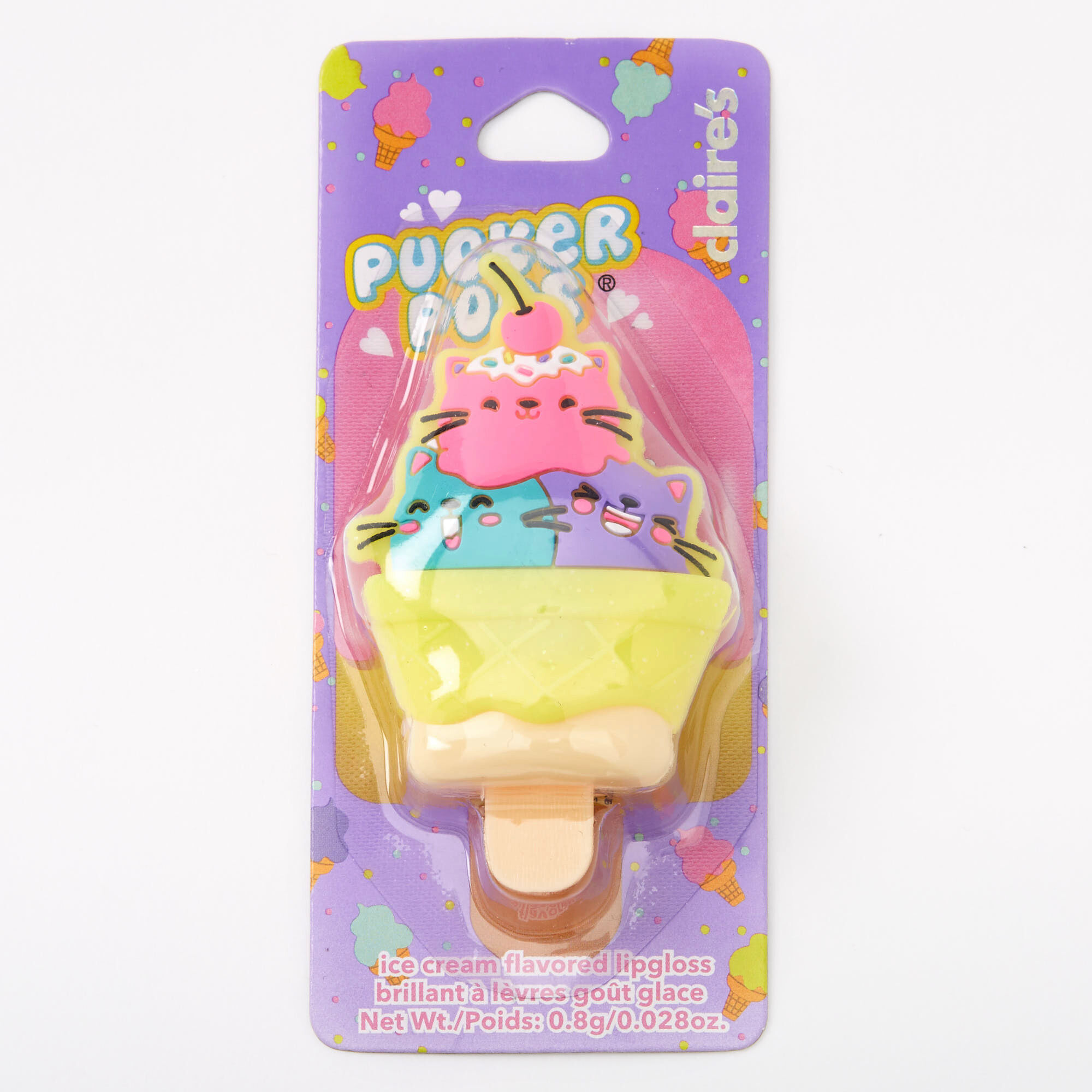 Pucker Pops® Cat Ice Cream Lip Gloss - Ice Cream,
