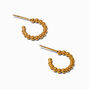 Gold-tone Stainless Steel 10MM Ball Hoop Earrings,