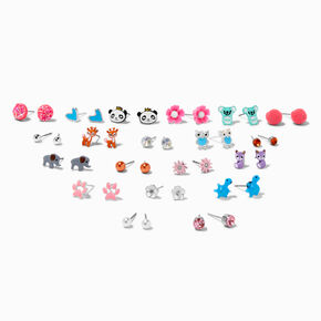 Animal Mix Stud Earrings - 20 Pack,