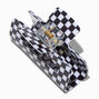 Black Checkered Medium Hair Claw,