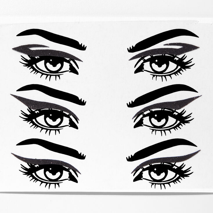 Light Blue, Silver & Black Wing Glitter Eye Sticker