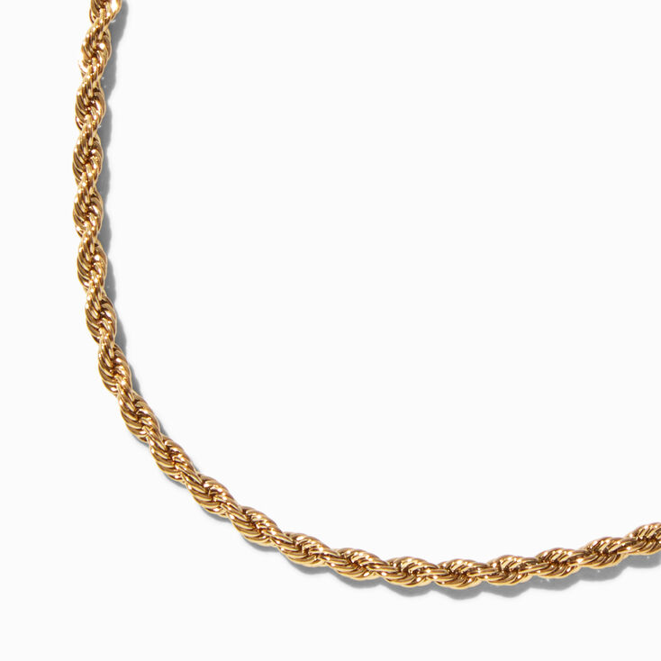 Gold-tone Stainless Steel Twisted Chain Bracelet,