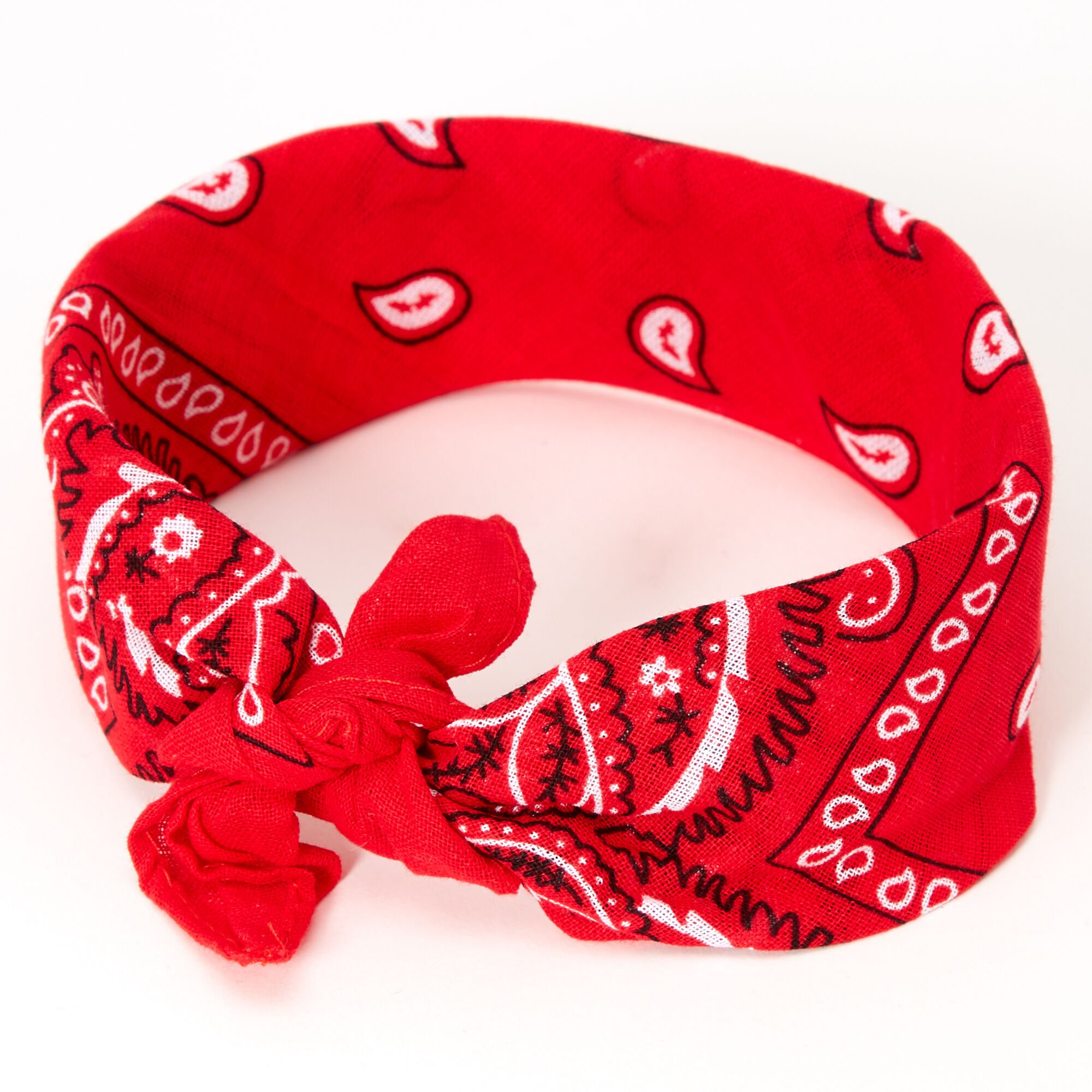 Claire's Club Paisley Bandana Headwrap - Red