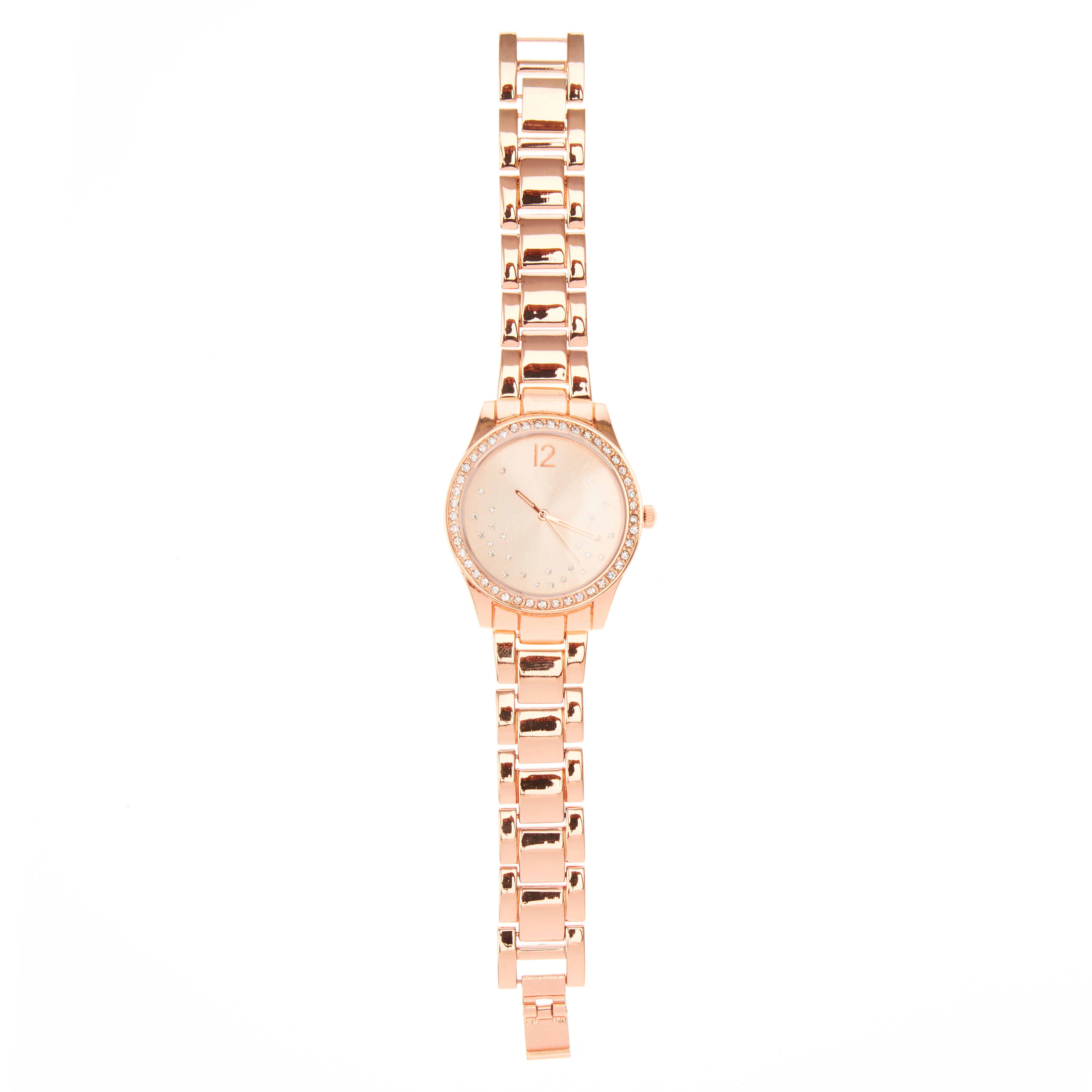 Rose Gold Studded Boyfriend Watch,