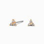 Gold-tone Cubic Zirconia Trio Stud Earrings,