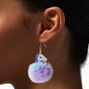 Purple &amp; Blue Unicorn Pom Pom 2&quot; Drop Earrings,