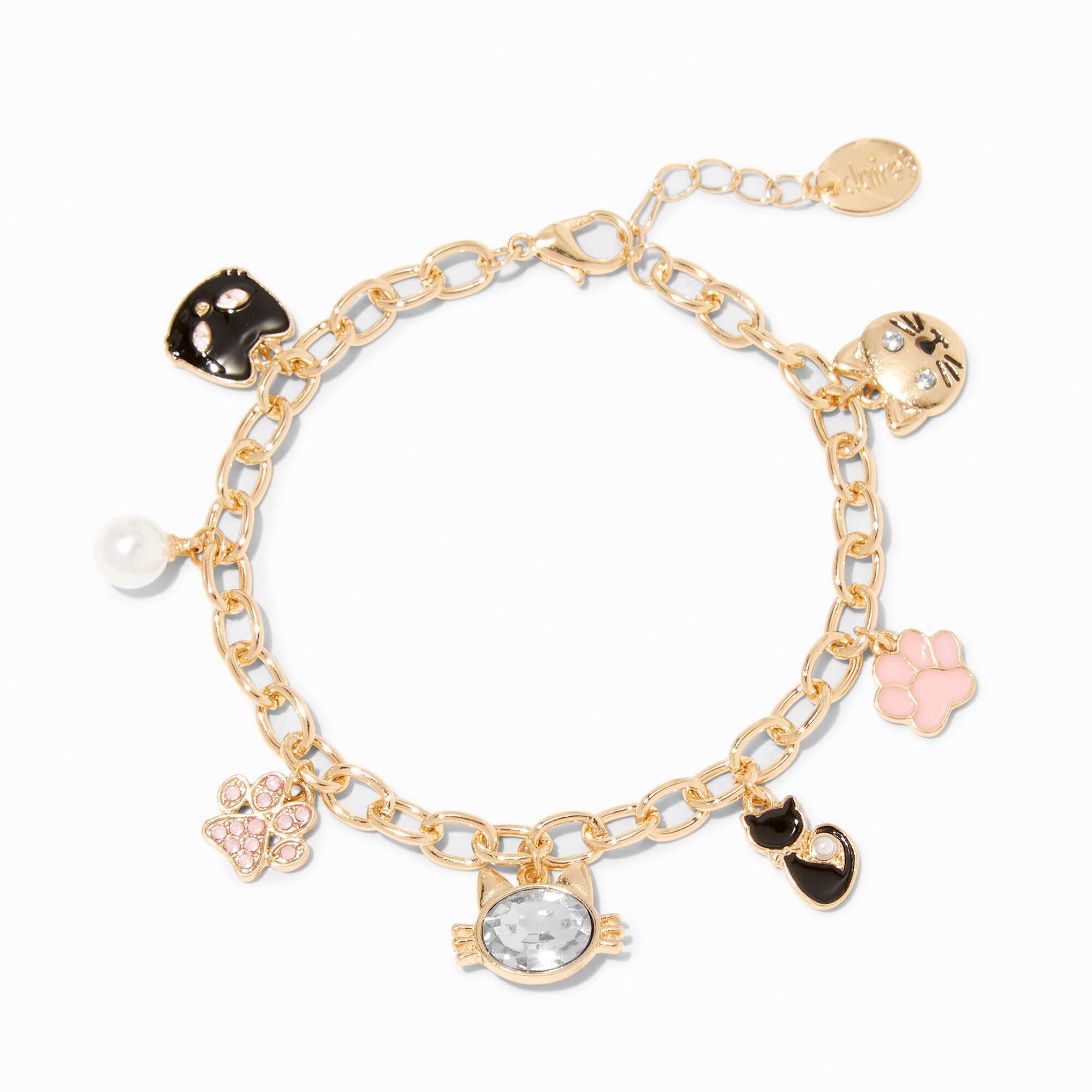 View Claires Cat GoldTone Charm Bracelet Black information