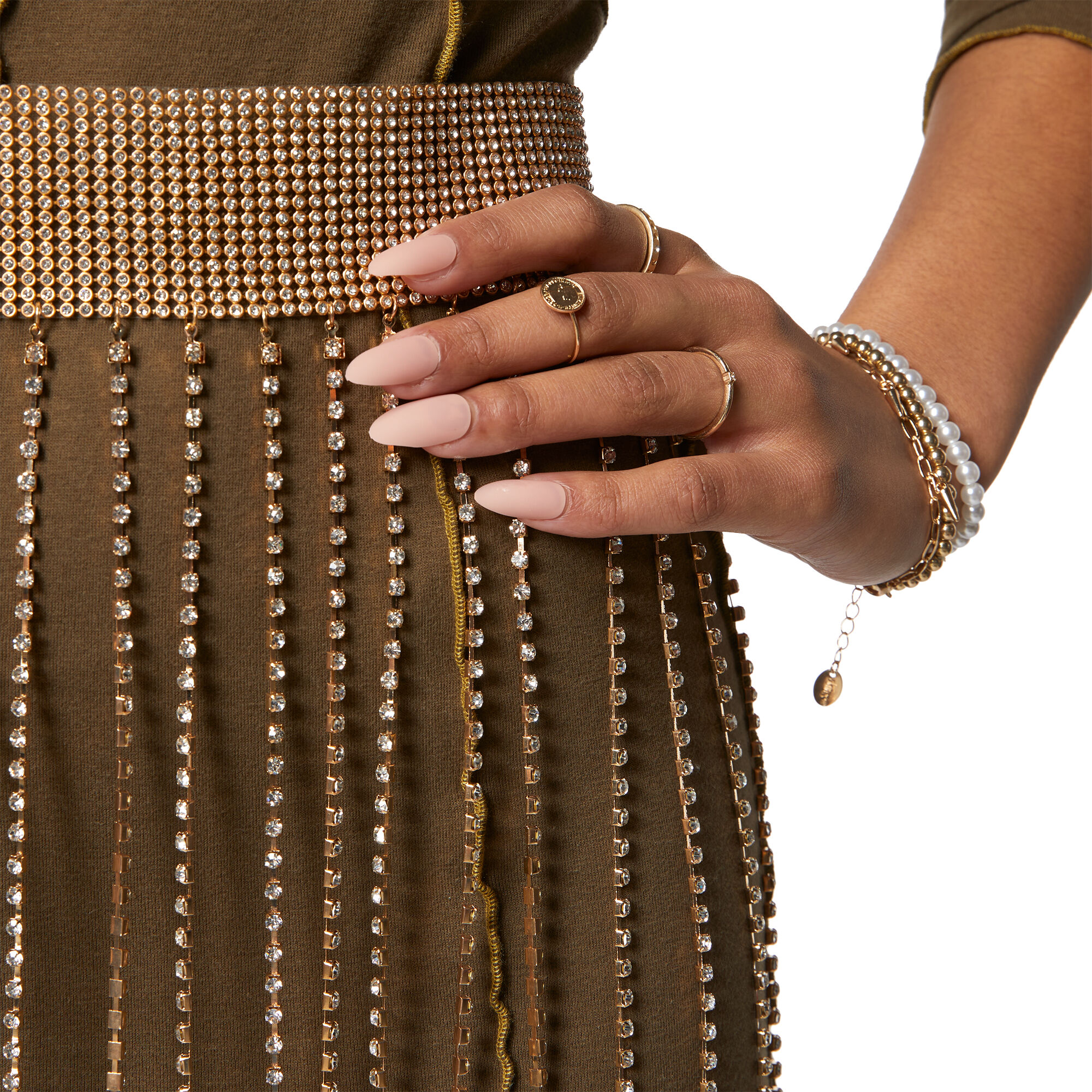 Rhinestone Fringe Belt Claire s US