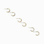 Gold-tone 12mm Textured Huggie Hoop Earrings - 6 Pack,