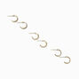 Gold-tone 12MM Textured Huggie Hoop Earrings - 6 Pack,