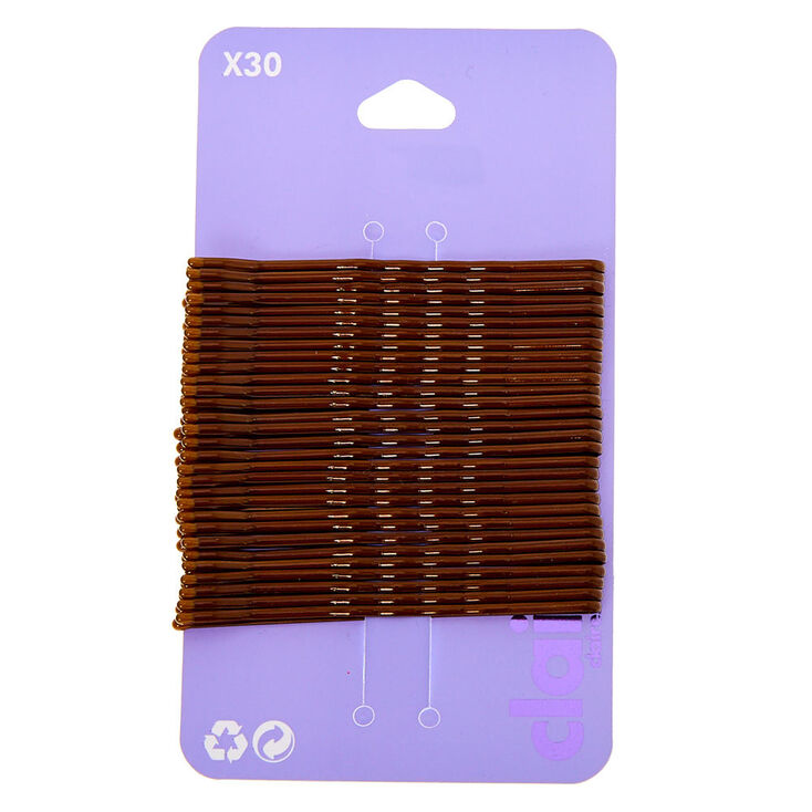 Large Bobby Pins - Brown, 30 Pack,