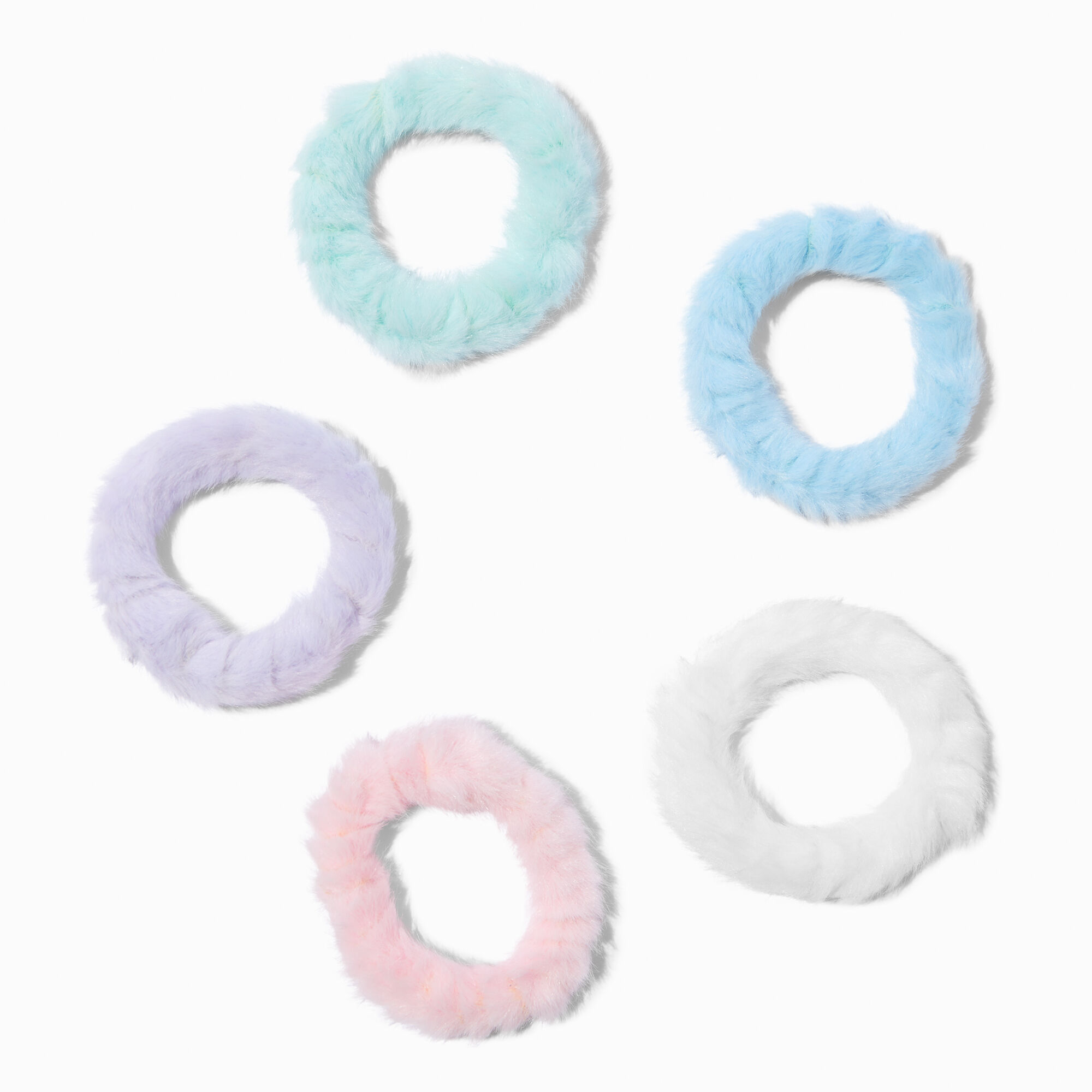 Claire's Élastiques en fausse fourrure pastel - Lot de 6