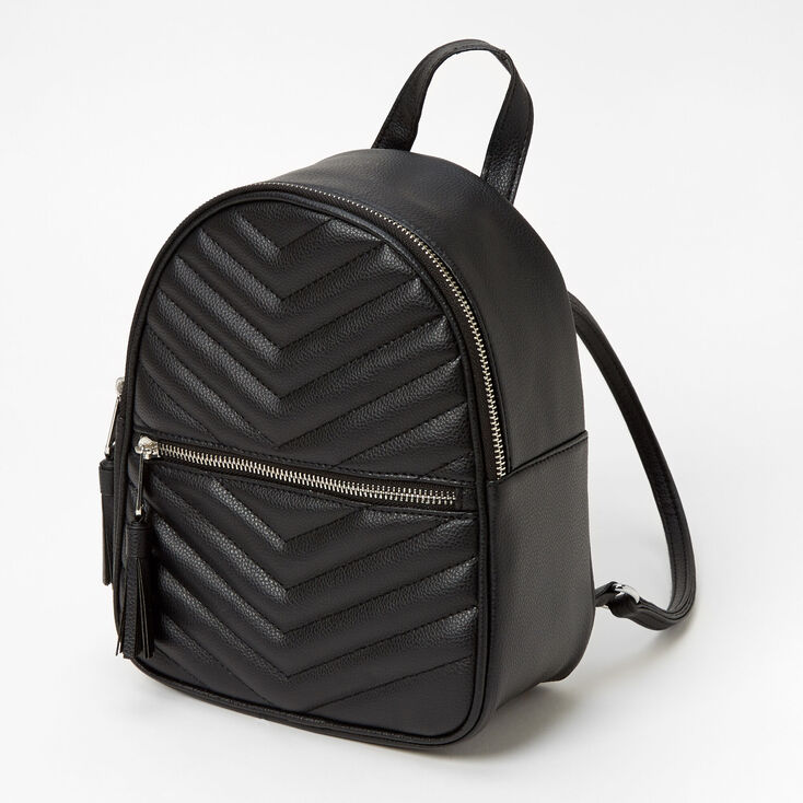 Quilted Small Backpack - Black | Claire's US