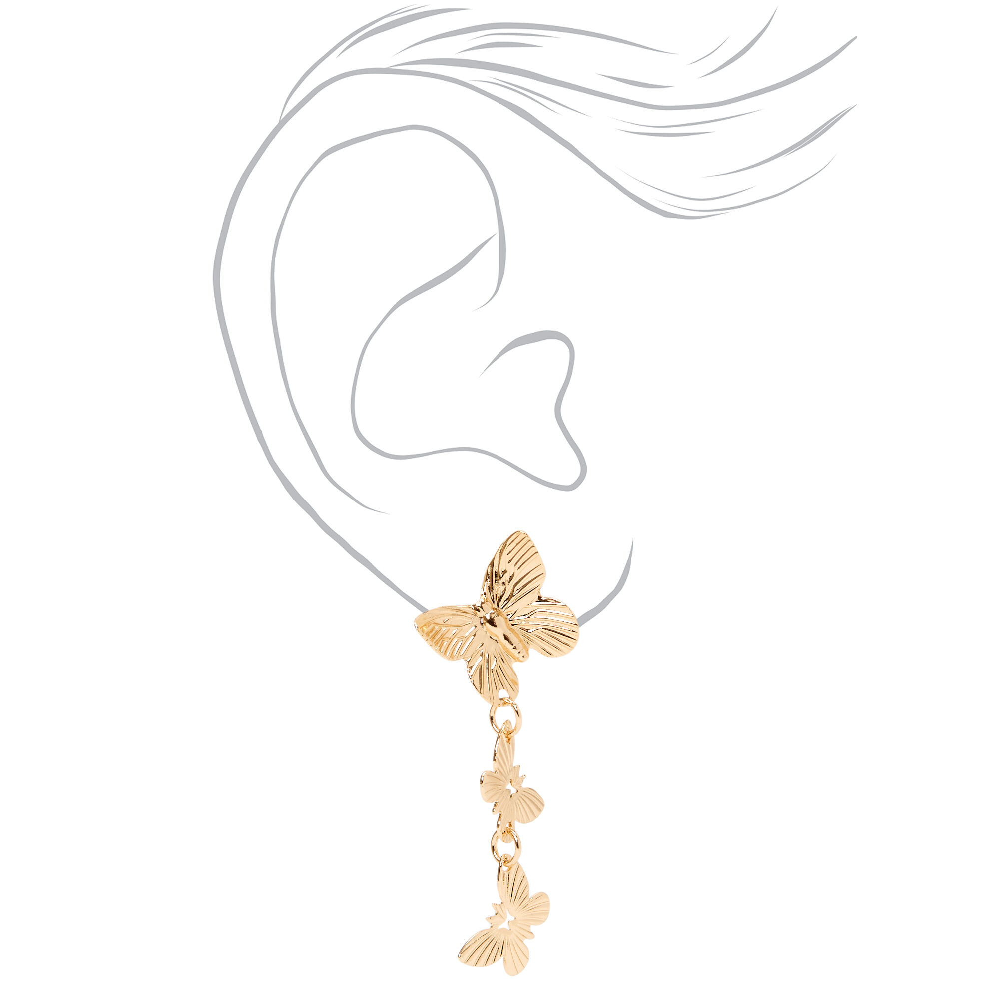 Gold-tone Butterfly 1.5" Drop Earrings,