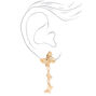 Gold 1.5&quot; Butterfly Drop Earrings,