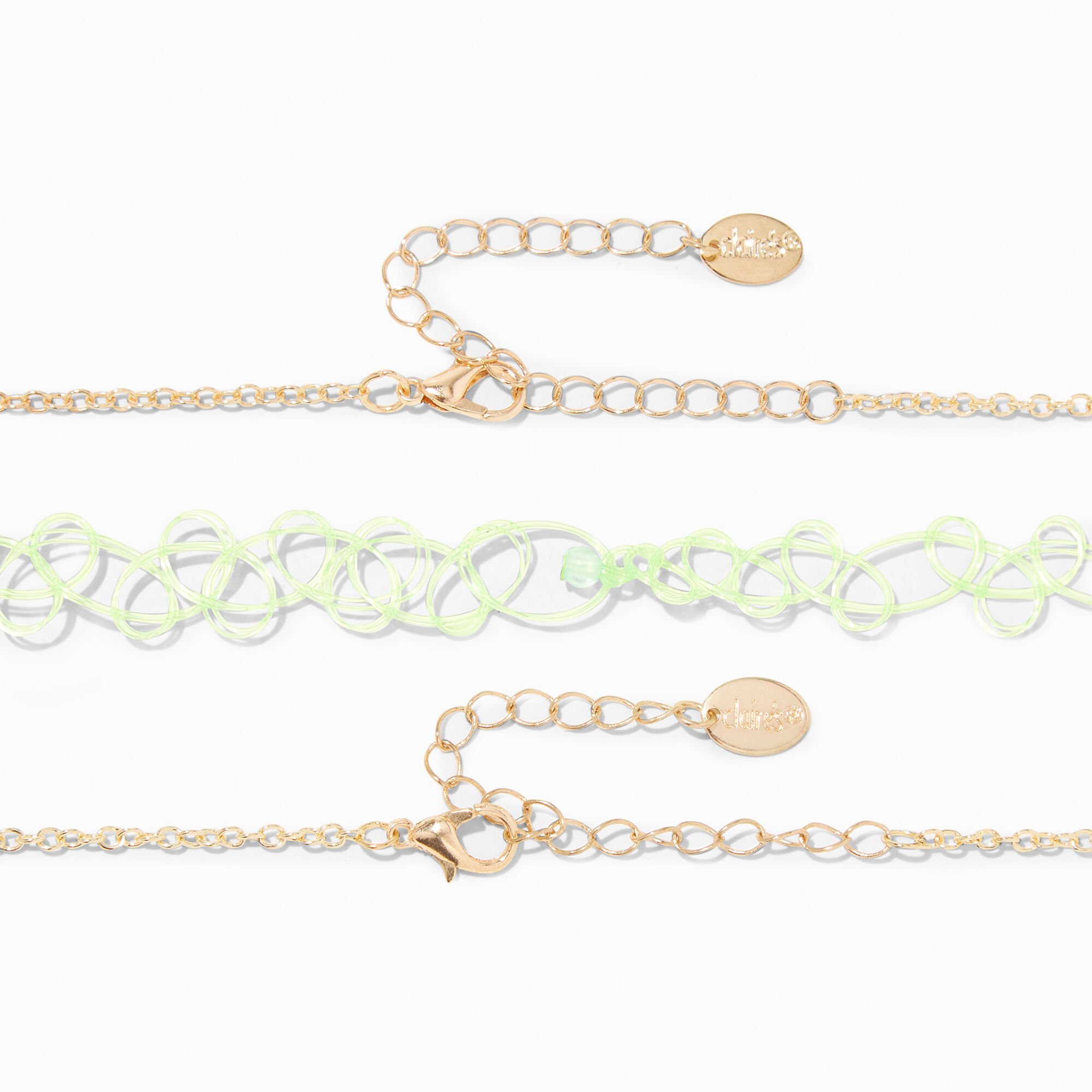Rainbow Butterfly & Daisy Choker Necklaces - 3 Pack,