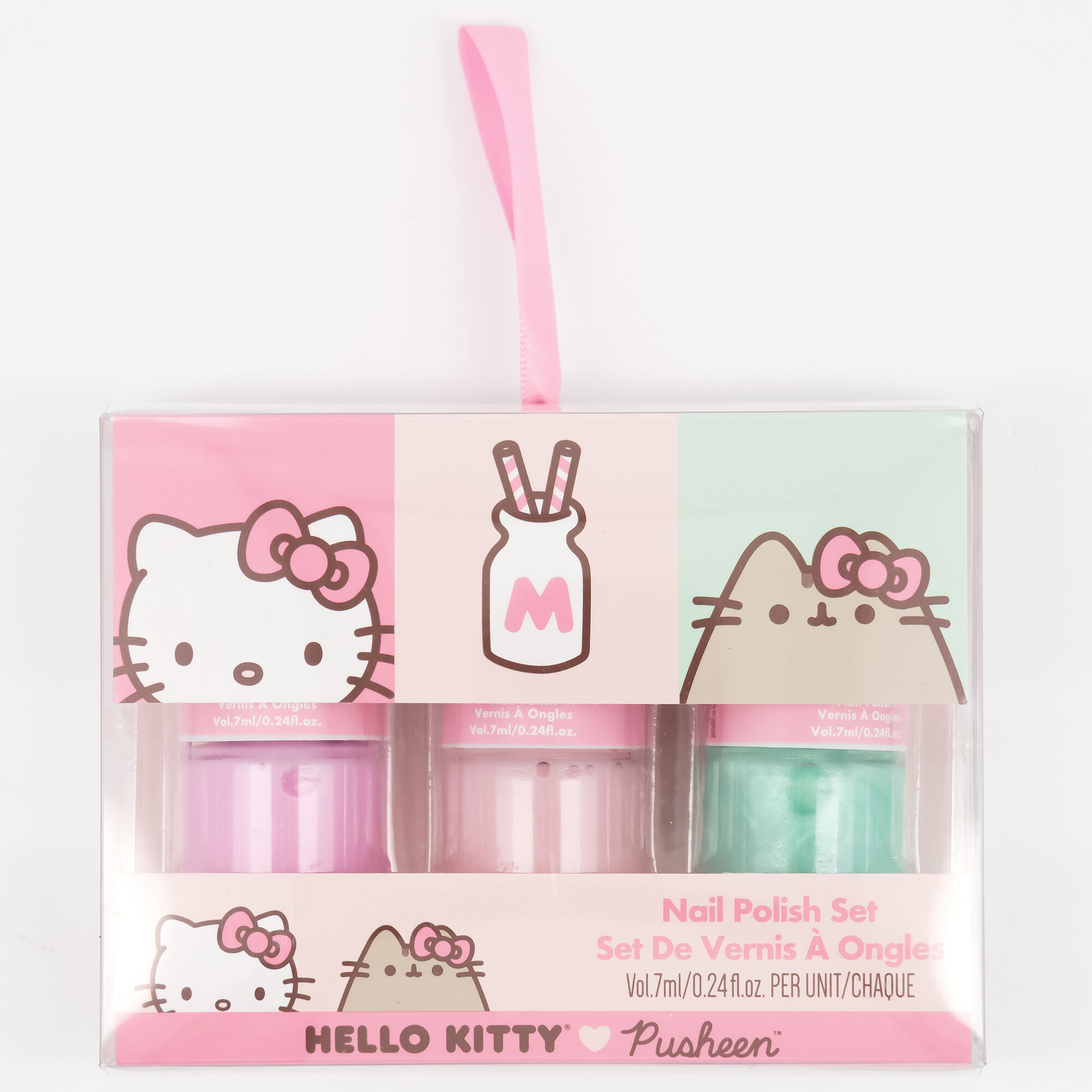 Hello Kitty® x Pusheen® Nail Polish Set – 3 Pack | Claire's Hello Kitty® x Pusheen® Nail Polish Set – 3 Pack | Claire's