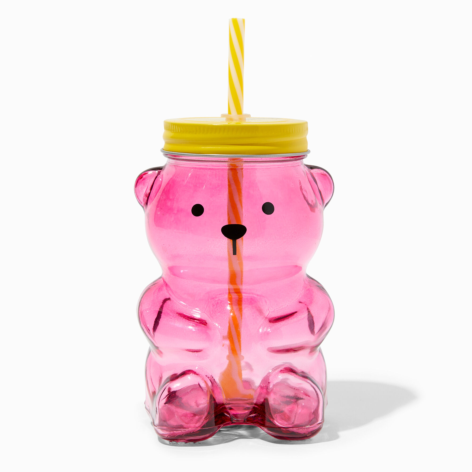 View Claires Mason Jar Bear Tumbler Pink information