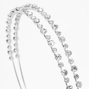 Silver Two Row Rhinestone Headband,