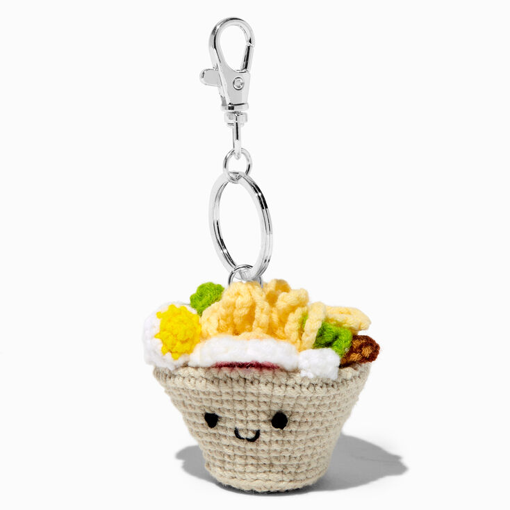 Ramen Noodle Bowl Crocheted Keychain ,