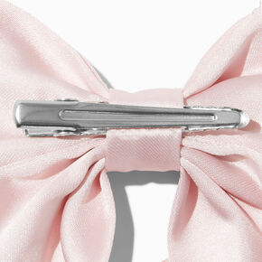 Claire&#39;s Club Pink Crystal Embellished Bow Hair Clip,