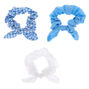 Claire&#39;s Club Small Knotted Bow Hair Scrunchies - Blue, 3 Pack,