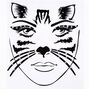 Embellished Black Cat Face Stickers,