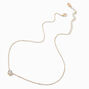 Gold-tone Cubic Zirconia Round Pendant Necklace,