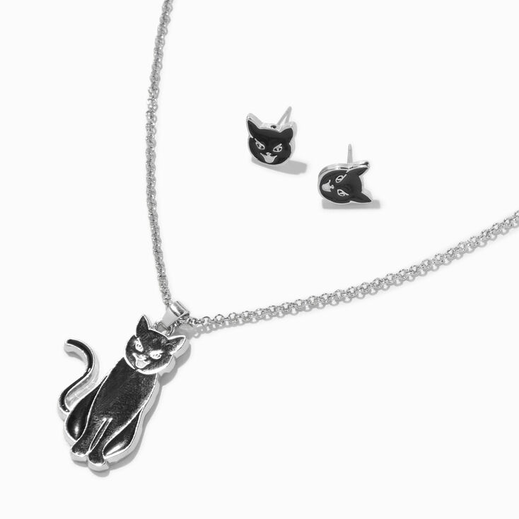 &copy;Disney Hocus Pocus Black Cat Necklace &amp; Earrings Set,