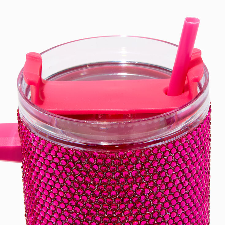 Pink Bling Stainless Steel Handled Tumbler,
