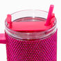 Pink Bling Stainless Steel Handled Tumbler,