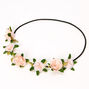 Leaves &amp; Roses Flower Crown Headwrap - Blush Pink,