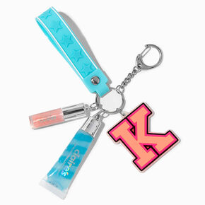 Initial Varsity Lip Gloss Keychain - K,