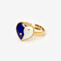 Gold Heart Yin Yang Adjustable Mood Ring,