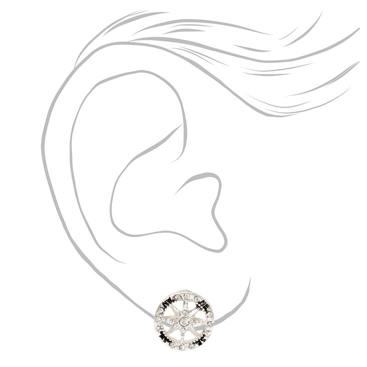 Clous d&#39;oreilles &eacute;toiles et strass boussole,