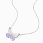 Silver-tone UV Color-Changing Butterfly Pendant Necklace,