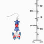 Stars &amp; Stripes Butterfly 1.5&quot; Drop Earrings,