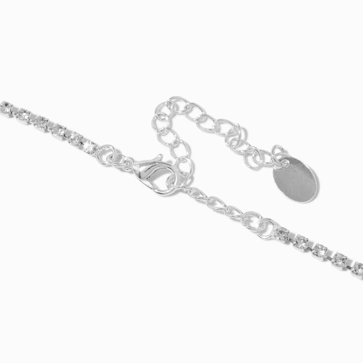 Silver-tone Rhinestone Leaf Statement Necklace & Earrings Set