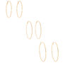 Gold-tone Graduated Hoop Earrings - 3 Pack,