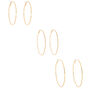 Gold Graduated Hoop Earrings - 3 Pack,