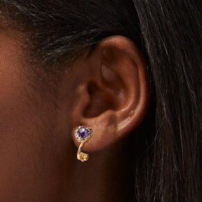 Purple Heart Halo Clip-On Stud Earrings,