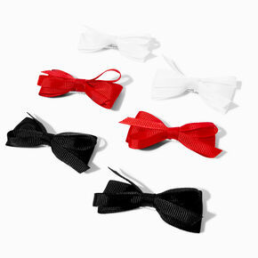 Claire&#39;s Club Red, Black &amp; White Hair Bow Clips - 6 Pack,