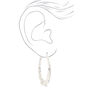 Silver 60MM Bamboo Hoop Earrings,